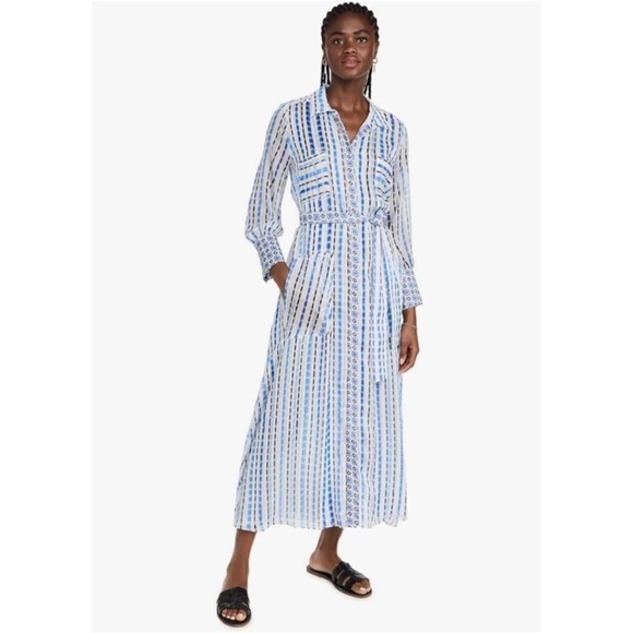 MISA Los Angeles Women's White Button-Front Kirat Midi Shirt Dress Size S - Picture 2 of 10